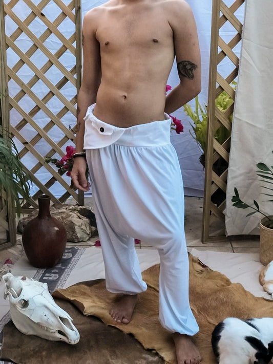 Thai Pants with Cartridge - White