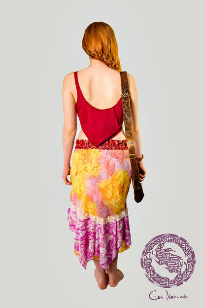 Pink Gypsy Skirt with Yellow